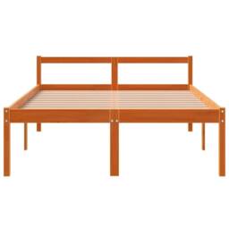 Berkfield Home Senior Bed without Mattress Wax Brown 120x190 cm Small Double Solid Wood Pine - thumbnail 4