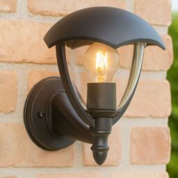 CGC Lighting 'Poppy' Black Curved Coach Lantern Up Light - thumbnail 1