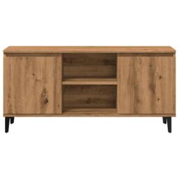 Berkfield Home TV Cabinet Artisan Oak 102x35x50 cm Engineered Wood in Brown - Size: 102 x 35 x 50 cm - thumbnail 4