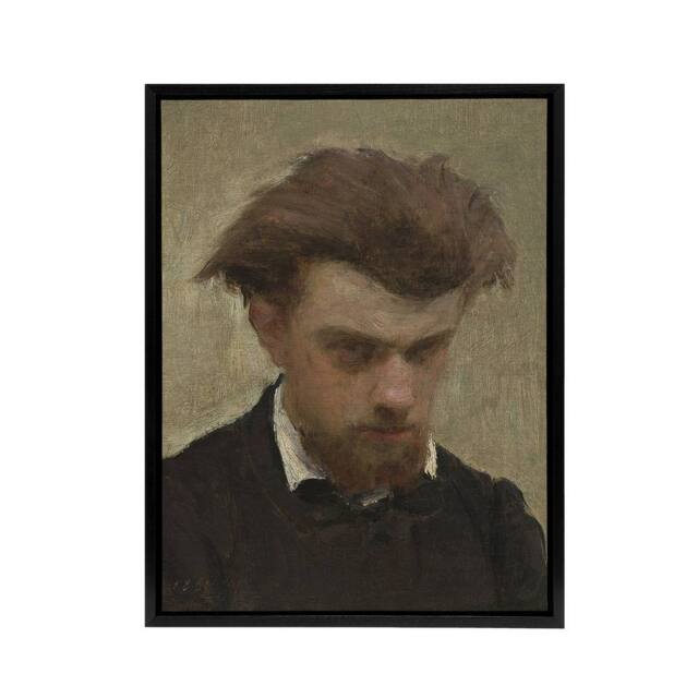 "Artery8 Artist Self Portrait Painting Latour Black Framed Canvas Art Print in Brown - Size: W12"" x H16""" - image 1