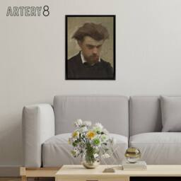 "Artery8 Artist Self Portrait Painting Latour Black Framed Canvas Art Print in Brown - Size: W12"" x H16""" - thumbnail 3