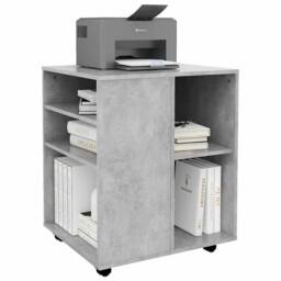 Berkfield Home Rolling Cabinet Concrete Grey 60x53x72 cm Engineered Wood - Size: 60 x 53 x 72 cm - thumbnail 7