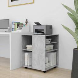Berkfield Home Rolling Cabinet Concrete Grey 60x53x72 cm Engineered Wood - Size: 60 x 53 x 72 cm - thumbnail 1