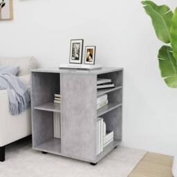 Berkfield Home Rolling Cabinet Concrete Grey 60x53x72 cm Engineered Wood - Size: 60 x 53 x 72 cm - thumbnail 2
