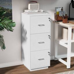 EONLION White 3 Drawers Lockable File Cabinet - Size: 100 cm - thumbnail 1