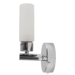 First Choice Lighting Polished Chrome IP44 Bathroom Tube Wall Light With Pull Cord Switch in Silver - thumbnail 3