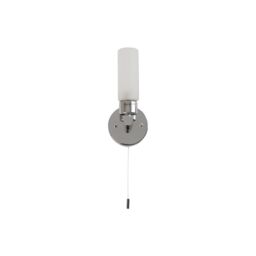 First Choice Lighting Polished Chrome IP44 Bathroom Tube Wall Light With Pull Cord Switch in Silver - thumbnail 4