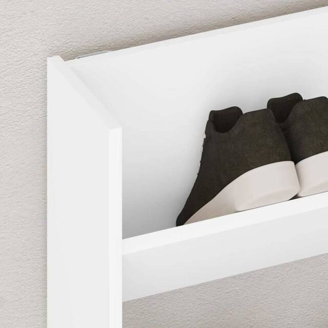 Berkfield Home Wall Shoe Cabinet White 80x18x90 cm Engineered Wood - Size: 80 x 18 x 90 cm - image 1