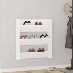 Berkfield Home Wall Shoe Cabinet White 80x18x90 cm Engineered Wood - Size: 80 x 18 x 90 cm - thumbnail 2
