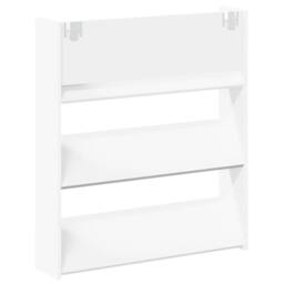 Berkfield Home Wall Shoe Cabinet White 80x18x90 cm Engineered Wood - Size: 80 x 18 x 90 cm - thumbnail 7