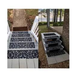 FLAVORA Pack of 4 Rubber Stair Step Treads Mat in Black - Size: 1000mm × 10000mm - thumbnail 4