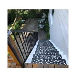 FLAVORA Pack of 4 Rubber Stair Step Treads Mat in Black - Size: 1000mm × 10000mm - thumbnail 3