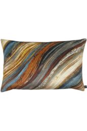 Prestigious Textiles Heartwood Cerulean Velvet Cushion in Dark Red - Size: 40 cm x 60 cm