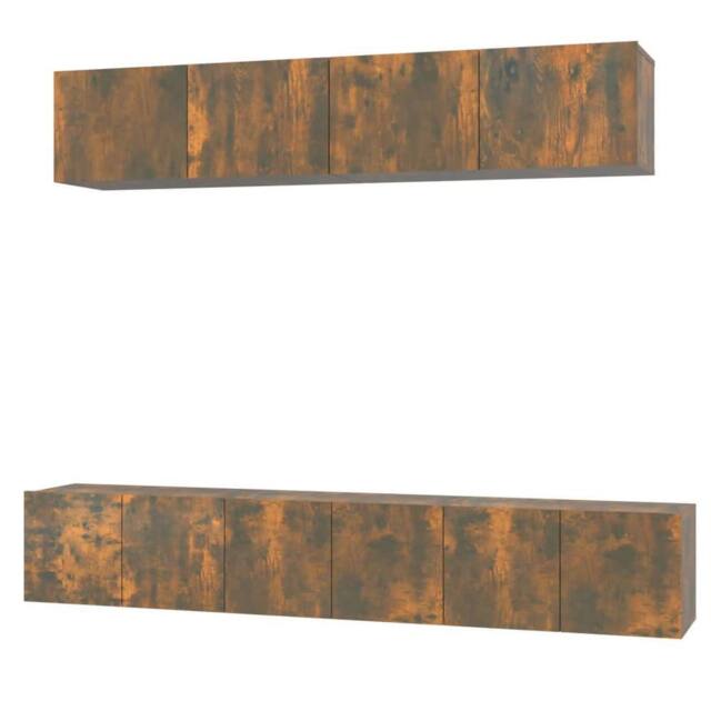 Berkfield Home 5 Piece TV Cabinet Set Smoked Oak Engineered Wood in Brown - image 1