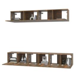 Berkfield Home 5 Piece TV Cabinet Set Smoked Oak Engineered Wood in Brown - thumbnail 4