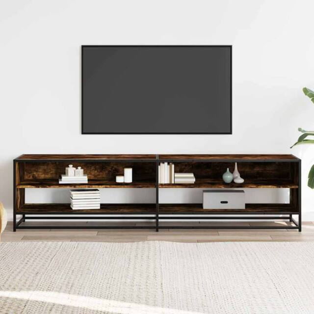 Berkfield Home TV Cabinet Smoked Oak 180.5x40x46 cm Engineered Wood in Brown - image 1