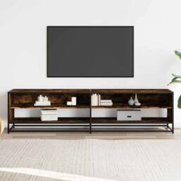 Berkfield Home TV Cabinet Smoked Oak 180.5x40x46 cm Engineered Wood in Brown - thumbnail 1