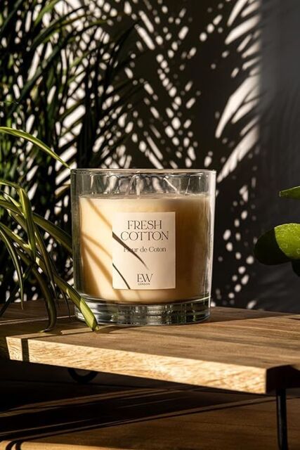 Marco Paul Cotton Fresh 3 Wick Large Candle Scented Triple Wick Candle in Off-White - image 1