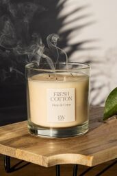 Marco Paul Cotton Fresh 3 Wick Large Candle Scented Triple Wick Candle in Off-White - thumbnail 6