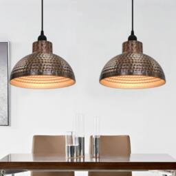 Berkfield Home Elegant Ceiling Lamps 2 pcs Semi-spherical Copper Colour - thumbnail 1