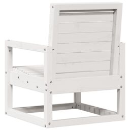 Berkfield Home Garden Chair White 57.5x63x76 cm Solid Wood Pine - thumbnail 6