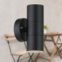 First Choice Lighting Set of 2 Blaze - Black Outdoor Up Down Wall Lights - thumbnail 4