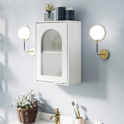 Kelvenix Bathroom Wall Cabinet Medicine Cabinet in White - thumbnail 3