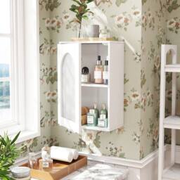 Kelvenix Bathroom Wall Cabinet Medicine Cabinet in White - thumbnail 4
