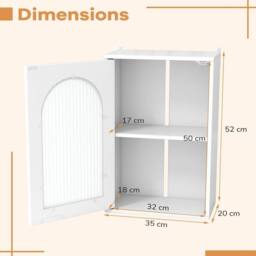 Kelvenix Bathroom Wall Cabinet Medicine Cabinet in White - thumbnail 2