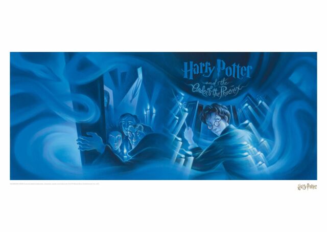 Harry Potter The Order of the Phoenix Book Cover Artwork Limited Edition Art Print in Blue - Size: A3 - image 1