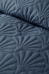 Serene 'Cavali' Pinsonic Microfibre Textured Warm Bedspread in Dark Blue - thumbnail 3