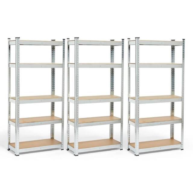NESTLUNE 5-Tier Garage Shelving Units VonHaus Pack of 3 in Grey - Size: 10000mm x 520mm - image 1