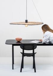 Netlighting Costas Matt Black Rattan Pendant Lamp Ø1000 - thumbnail 2