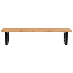 Berkfield Home Basin Shelf Wall Mounted Steel & Solid Wood Oak in Brown - thumbnail 4