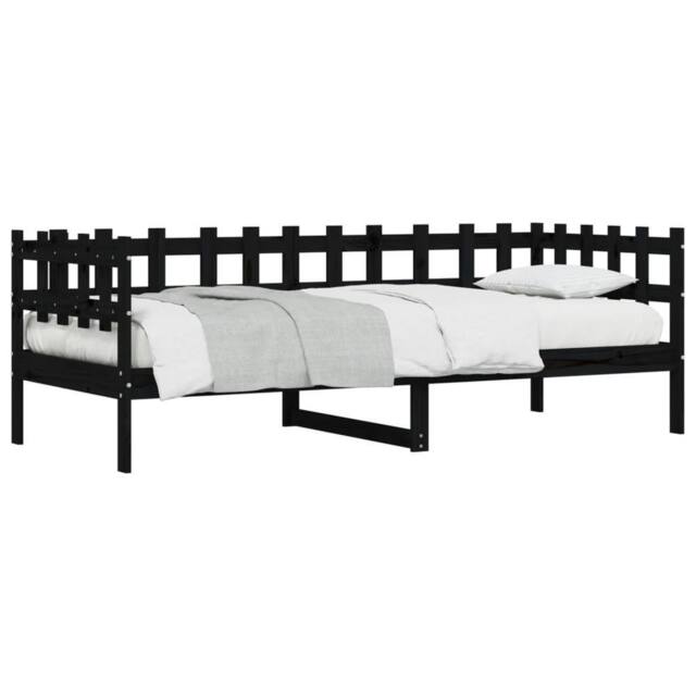 Berkfield Home Beautiful Day Bed Black 80x200 cm Solid Wood Pine - image 1
