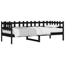 Berkfield Home Beautiful Day Bed Black 80x200 cm Solid Wood Pine - thumbnail 1