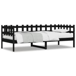 Berkfield Home Beautiful Day Bed Black 80x200 cm Solid Wood Pine - thumbnail 3