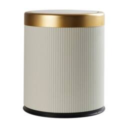 EONLION 12L Bathroom Bin with Press Top Lid in Beige - Size: 100 cm