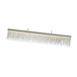 Netlighting Fusion Linear Pendant 33W LED 3000K 3300lm Chrome Crystal Chain in Grey - thumbnail 4