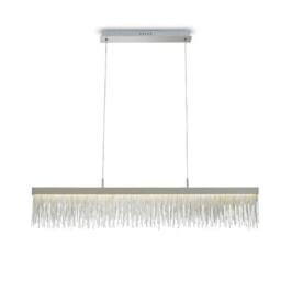 Netlighting Fusion Linear Pendant 33W LED 3000K 3300lm Chrome Crystal Chain in Grey - thumbnail 1