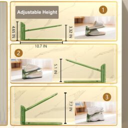 Hygrad Built to Survive Acrylic Shoe Slots Organizer Wardrobe Stacker Space Saver Rack Holder in Green - thumbnail 4