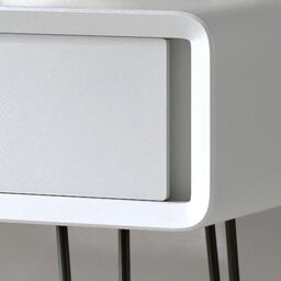 CARME HOME Piper White Dressing Table with Riley Black LED Mirror - thumbnail 5