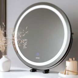 CARME HOME Piper White Dressing Table with Riley Black LED Mirror - thumbnail 8