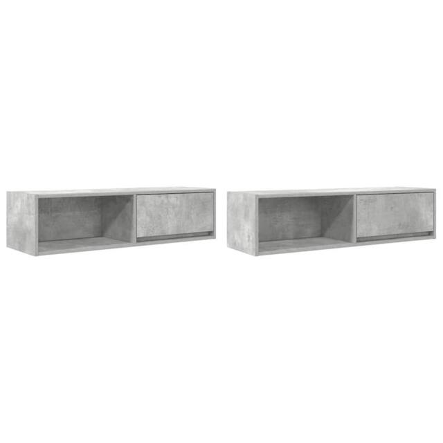 Berkfield Home TV Cabinets 2 pcs Concrete Grey 100x31x25.5 cm Engineered Wood - image 1