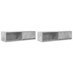 Berkfield Home TV Cabinets 2 pcs Concrete Grey 100x31x25.5 cm Engineered Wood - thumbnail 1