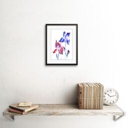 "Artery8 Wall Art Print Flowers Violet Iris Art Framed 9x7 inch in Black - Size: W7"" x H9""" - thumbnail 2