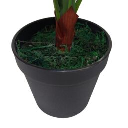 Leaf Artificial Bird Nest Fern Plastic weighted pot 60cm Realistic House Plants Botanik in Green - thumbnail 4