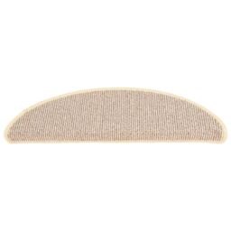 Berkfield Home Carpet Stair Treads 15 pcs White & Brown 56x17x3 cm - Size: Medium - thumbnail 4