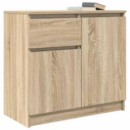 Berkfield Home Sideboard with Drawer Sonoma Oak 71x35x65 cm Engineered Wood in Light Oak - Size: 71 x 35 x 65 cm - thumbnail 4