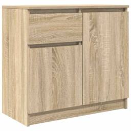 Berkfield Home Sideboard with Drawer Sonoma Oak 71x35x65 cm Engineered Wood in Light Oak - Size: 71 x 35 x 65 cm - thumbnail 1